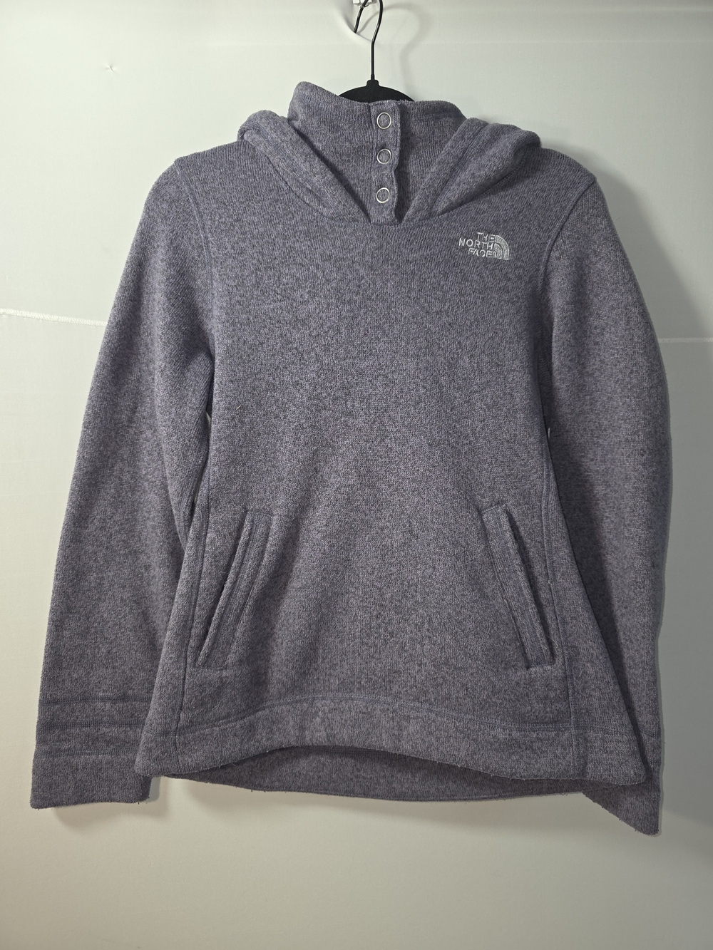 The North Face Women's Heathered Purple Gray Pullover Hooded Fleece